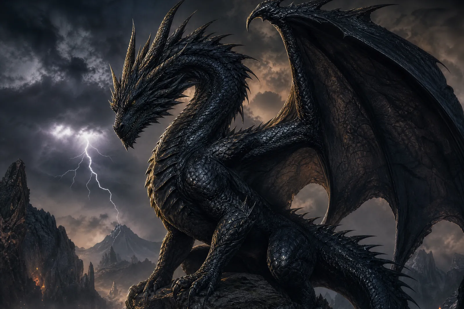 A black dragon, original fan illustration