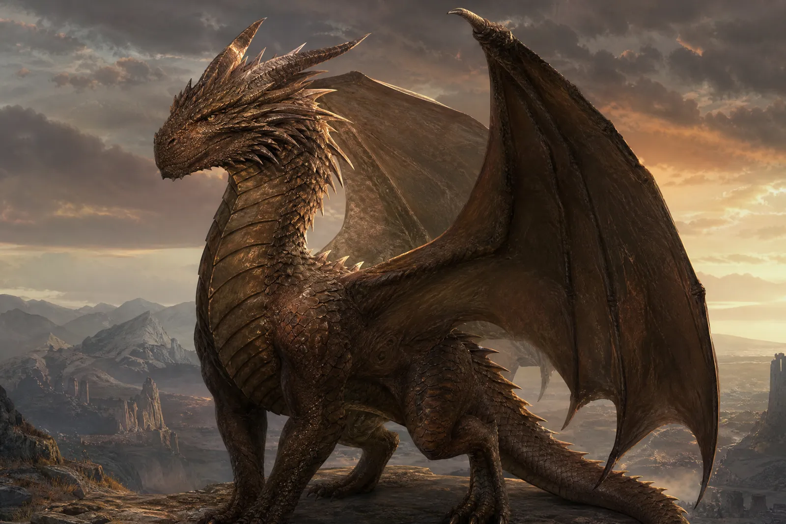 A brown dragon, original fan illustration
